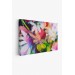Renkli Çiçek Desenli Yağlıboya Görünüm Dekoratif Kanvas Duvar Tablosu Karışık 35 X 50