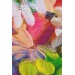 Renkli Çiçek Desenli Yağlıboya Görünüm Dekoratif Kanvas Duvar Tablosu Karışık 95 X 55
