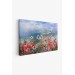 Renkli Çiçekler Suluboya Görünüm Dekoratif Kanvas Duvar Tablosu Karışık 150 X 85