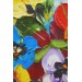 Renkli Çiçekler Yağlıboya Görünüm Dekoratif Kanvas Duvar Tablosu Karışık 150 X 85