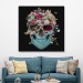Renkli Çiçeklerle Kafatası Kanvas Tablo, Ölülerin Günü Baskıları, Şeker Kafatası Karışık/Çok Renkli 50 X 50