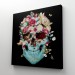Renkli Çiçeklerle Kafatası Kanvas Tablo, Ölülerin Günü Baskıları, Şeker Kafatası Karışık/Çok Renkli 70 X 70