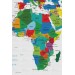 Renkli Dünya Haritası Kanvas Tablo 1014 Karışık 125 X 70