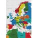 Renkli Dünya Haritası Kanvas Tablo 1014 Karışık 95 X 55