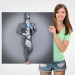 Romantik Beden, Aşk Sanatı, 3D Efekti Gümüş İnsan, Metalik Efektli Kanvas Tablo Karışık/Çok Renkli 70 X 70