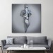 Romantik Beden, Aşk Sanatı, 3D Efekti Gümüş İnsan, Metalik Efektli Kanvas Tablo Karışık/Çok Renkli 70 X 70