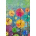 Soyut Çiçekler Suluboya Görünüm Dekoratif Kanvas Duvar Tablosu Karışık 150 X 85