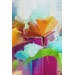 Soyut Çiçekler Yağlıboya Görünüm Dekoratif Kanvas Duvar Tablosu Karışık 125 X 70
