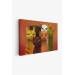 Soyut Kediler Yağlıboya Görünüm Dekoratif Kanvas Duvar Tablosu Karışık 150 X 85