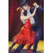 Tango Danscıları Yağlıboya Görünüm Dekoratif Kanvas Duvar Tablosu Karışık 50 X 50