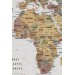 Türkçe Dünya Haritası Çok Detaylı Ünlü Yerler Sembollü Kanvas Tablo 1773 Karışık 95 X 55