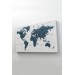 Türkçe Dünya Haritası Dekoratif Kanvas Tablo Son Derece Detaylı 1615 Karışık 150 X 85