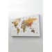 Türkçe Dünya Haritası Dekoratif Kanvas Tablo Son Derece Detaylı 1621 Karışık 125 X 70