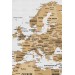 Türkçe Dünya Haritası Dekoratif Kanvas Tablo Son Derece Detaylı 1631 Karışık 125 X 70