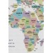  Türkçe Dünya Haritası Dekoratif Kanvas Tablo Ülke-Başkentli Öğretici Ve Sembollü 2306 Karışık 125 X 70