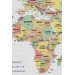  Türkçe Dünya Haritası Dekoratif Kanvas Tablo Ülke-Başkentli Öğretici Ve Sembollü 2312 Karışık 125 X 70