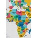  Türkçe Dünya Haritası Dekoratif Kanvas Tablo Ülke-Başkentli Öğretici Ve Sembollü 2316 Karışık 95 X 55