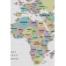  Türkçe Dünya Haritası Kanvas Tablo Ülke Bayraklı Ve Dekoratif 2384 Karışık 150 X 85