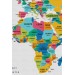  Türkçe Dünya Haritası Kanvas Tablo Ülke Bayraklı Ve Dekoratif 2394 Karışık 150 X 85