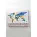  Türkçe Dünya Haritası Kanvas Tablo Ülke Bayraklı Ve Dekoratif 2412 Karışık 125 X 70