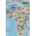 Türkçe Dünya Haritası Sembollü Ve Okyanuslu Dekoratif Kanvas Tablo 2460 Karışık 125 X 70