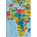 Türkçe Dünya Haritası Sembollü Ve Okyanuslu Dekoratif Kanvas Tablo 2470 Karışık 95 X 55