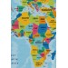 Türkçe Dünya Haritası Sembollü Ve Okyanuslu Dekoratif Kanvas Tablo 2472 Karışık 125 X 70