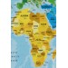 Türkçe Dünya Haritası Sembollü Ve Okyanuslu Dekoratif Kanvas Tablo 2480 Karışık 95 X 55