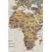 Türkçe Dünya Haritası Son Derece Ayrıntılı Eğitici-Öğretici Okyanuslu Dekoratif Kanvas Tablo 2550 Karışık 150 X 85
