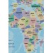 Türkçe Dünya Haritası Ülke Başkentli Ve Okyanuslu Dekoratif Kanvas Tablo 2232 Karışık 125 X 70