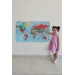 Türkçe Eğitici Ülke Ve Başkent Okyanus Detaylı Atlası  Dekoratif Dünya Haritası Duvar Sticker Karışık 