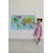 Türkçe Eğitici Ülke Ve Başkent Okyanus Detaylı Atlası  Dekoratif Dünya Haritası Duvar Sticker Karışık Tek Ebat
