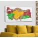 Türkiye Bölgeler Haritası Dekoratif Kanvas Tablo 1221 Karışık 150 X 85