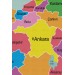 Türkiye Haritası Kanvas Tablo Sınır Komşulu Eğitici Ve Öğretici Dekoratif Tablo 3085 Karışık 150 X 85