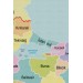 Türkiye Haritası Kanvas Tablo Sınır Komşulu Eğitici Ve Öğretici Dekoratif Tablo 3095 Karışık 125 X 70