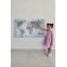 Ülke Adlı Eğitici Dünya Haritası Dünya Atlası Çocuk Ve Bebek Odası Duvar Sticker  Karışık 