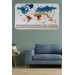 Ülke Bayrak Lı Eğitici Başkent Detaylı Atlası Dekoratif Dünya Haritası Duvar Sticker  Karışık 