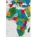 Ünlü Yerler Sembollü Kanvas Dünya Haritası 1002 Karışık 95 X 55