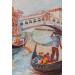 Venedik Kanalın Da Gondollar Yağlıboya Görünüm Dekoratif Kanvas Duvar Tablosu Karışık 125 X 70