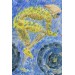 Yağmurda Süren Bisikletçi Yağlıboya Görünüm Dekoratif Kanvas Duvar Tablosu Karışık 150 X 85
