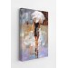 Yağmurda Yürüyen Kadın Yağlıboya Görünüm Dekoratif Kanvas Duvar Tablosu Karışık 35 X 50