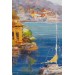 Yunanistan Harbor View Manzaralı Yağlıboya Görünüm Dekoratif Kanvas Duvar Tablosu Karışık 125 X 70