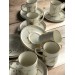 Porselen Kahve Fincan Takımı 6 Kişilik 12 Parça Transparan Altın File Fincan Seti