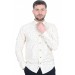 Cengiz İnler Standart Yaka Puantiye Dal Desen Slim Fit Erkek Pamuk Gömlek