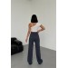 Neşeli Butik Kadın Antrasit Modal Kumaş Bol Paça Pantolon Nbg003 
