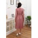 Neşeli Butik Kadın Bağlama Detaylı Dantel Elbise Rssn619 - Gül Kurusu 
