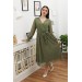 Neşeli Butik Kadın Bağlama Detaylı Dantel Elbise Rssn619 - Haki 