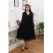 Neşeli Butik Kadın Bağlama Detaylı Dantel Elbise Rssn619 - Siyah 