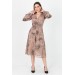 Neşeli Butik Kadın Bağlama Detaylı Desenli Yeni Sezon Şifon Elbise Ry0019 