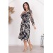 Neşeli Butik Kadın Bağlama Detaylı Kruvaze Yaka Desenli Şifon Elbise Rssn03 